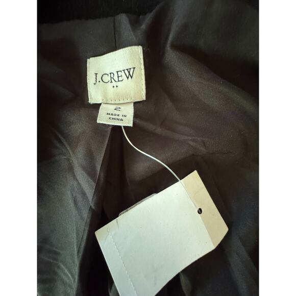 NEW w TAGS J Crew City Coat Black size 2 Gold Zipper Detail 45% Wool - Picture 4 of 9